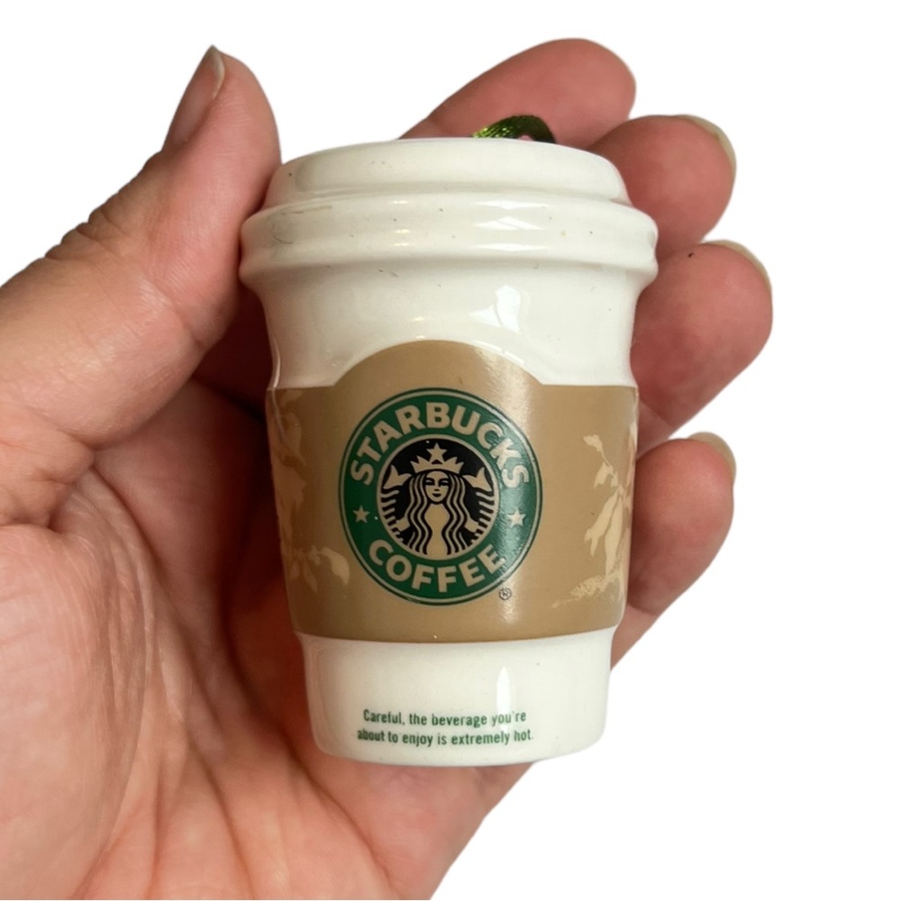 Starbucks Coffee Cup‎ 2.5" Christmas Ornament 2008 Glass